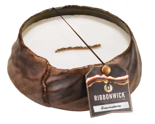 CLOSEOUT-Brownstone Round RibbonWick Candle