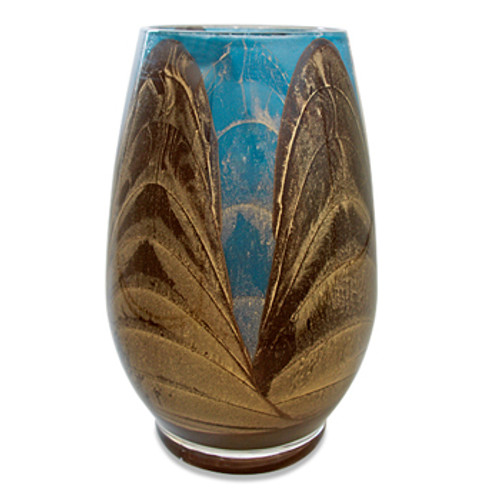 9" Mahogany & Turquoise Esque Harmony Vase