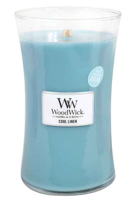 WoodWick Cool Linen  ODOR NEUTRALIZING Candle 22 oz. Candle