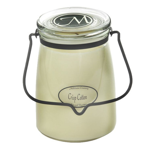 Crisp Cotton 22 oz. Butter Jar Candle by Milkhouse Candle Creamery