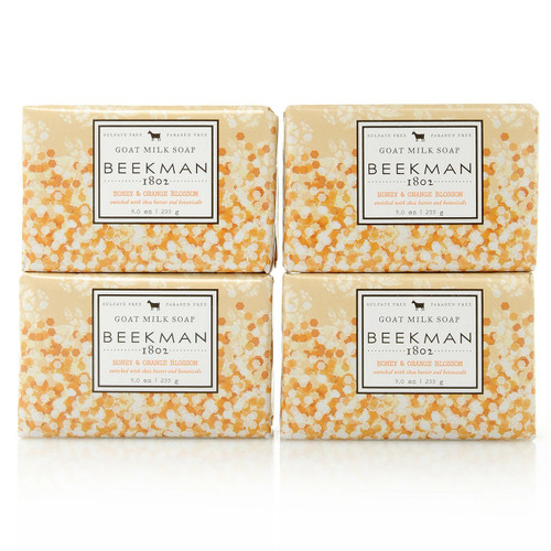 Honey & Orange Blossom 4 Piece Goat Milk Bar Soap Box by Beekman 1802