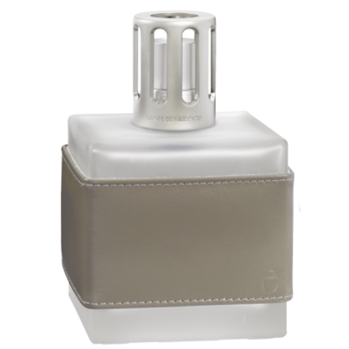 Leather Cube Grey Fragrance Lamp by Lampe Berger