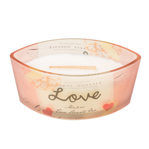 WoodWick Love Vanilla Bean Inspirational Ellipse HearthWick Flame