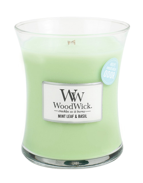 WoodWick Mint Leaf & Basil  ODOR NEUTRALIZING Candle 10 oz. Candle