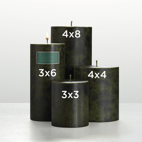 Balsam & Cedar 4 x 4 Round Pillar Illume Candle