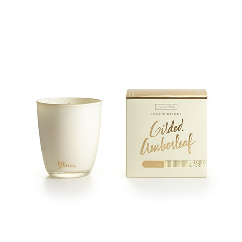 Gilded Amberleaf Boxed Glass Illume Candle