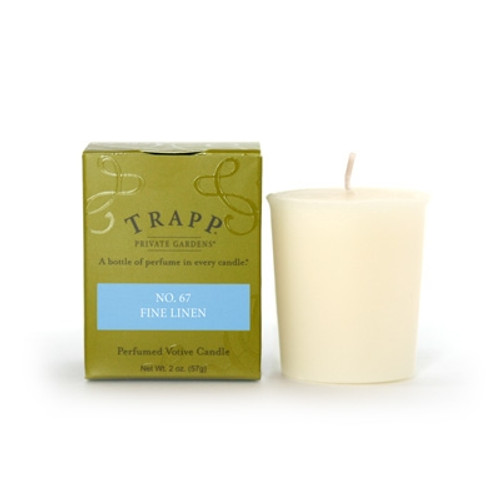 No. 67 Fine Linen 2 oz. Votive by Trapp Candles