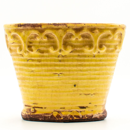 Pumpkin Caramel Drizzle Vintage Vase Swan Creek Candle (Color: Yellow)