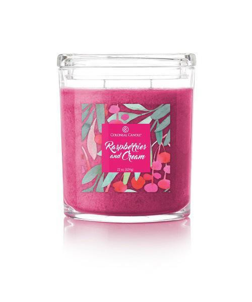 Raspberries & Cream 22 oz. Oval Jar Colonial Candle