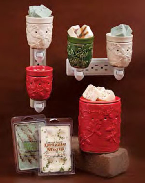 Red Holiday Pottery 2-Piece Warmer Swan Creek Candle