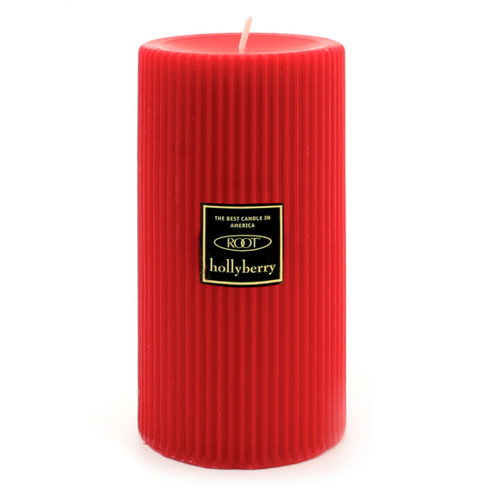 Root Candle Closeouts: Hollyberry 3" x 6" Grecian Pillar by Root