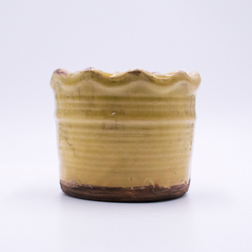 Toasted Coconut Ruffled Pot Swan Creek Candle (Color: Yellow)