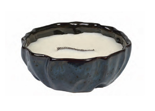 White Sands & Surf Ripple Blue Round RibbonWick Candle