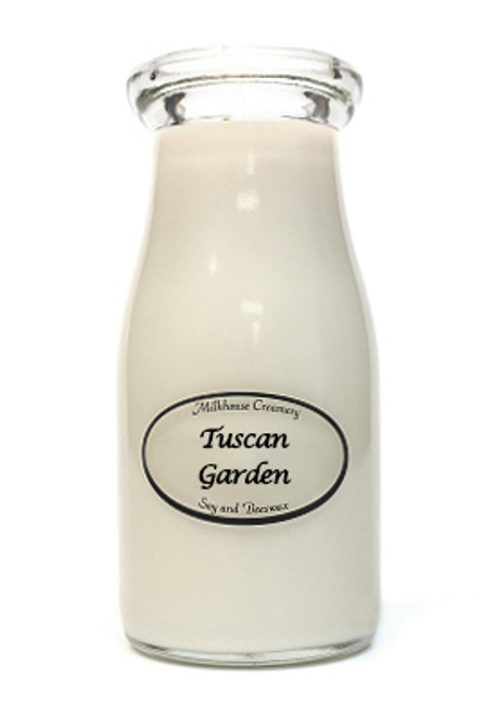 Tuscan Garden 8 oz. Milkbottle Candle by Milkhouse Candle Creamery