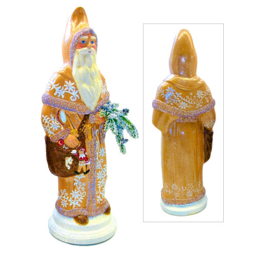 19.5-inch Cocoa Gingersnap German Santa Figure Limited Edition by HeARTfully Yours