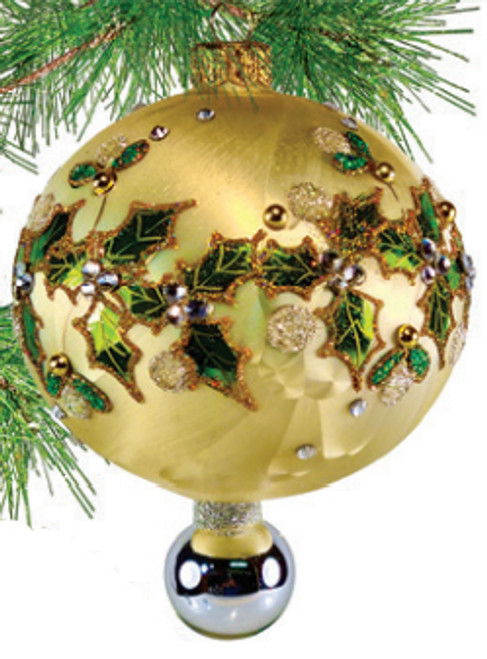 5-inch Holly Spray - Gold by HeARTfully Yours
