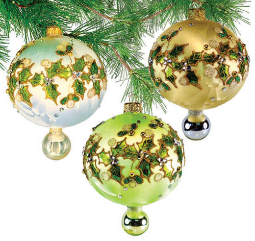 5-inch Holly Spray - Gold by HeARTfully Yours 5-inch Holly Spray - Gold by HeARTfully Yours