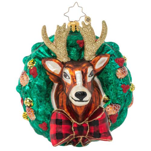 Rustic Reindeer Wreath Ornament
