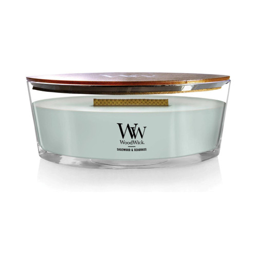 WoodWick Sagewood & Seagrass Ellipse Candle with Hearthwick Flame