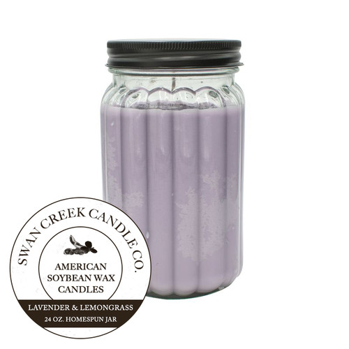 Lavender & Lemongrass 24 oz. Swan Creek Homespun Jar Candle