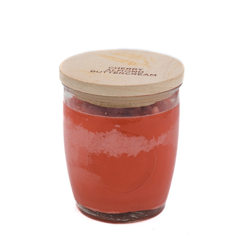 Cherry Almond Buttercream 10 oz. Short Logo Glass Jar by Swan Creek Candle