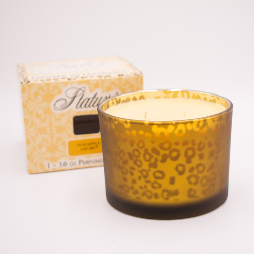 Pineapple Crush 16 oz. Stature Muted Gold Leopard Tyler Candle Company