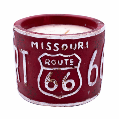 Vanilla Pound Cake American Highway "Missouri" Round License Plate Pot Swan Creek Candle