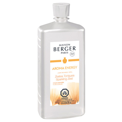 Aroma Energy: Sparkling Zest 1 Liter (33.8 oz.) Fragrance Lamp Oil - Lampe Berger by Maison Berger