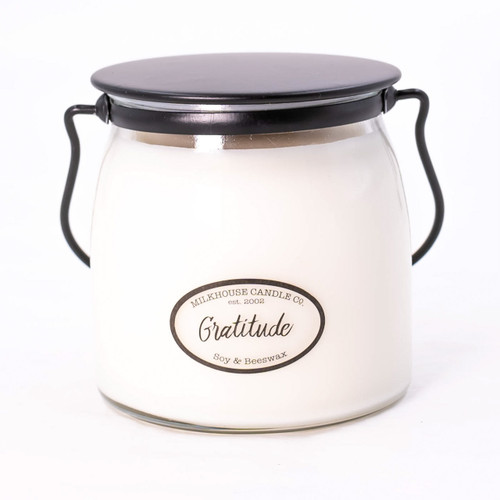 Gratitude 16 oz. Butter Jar by Milkhouse Candle Creamery