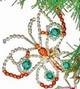 4.5-inch Floral Flutters Clip-ons - Orange-Teal by HeARTfully Yours