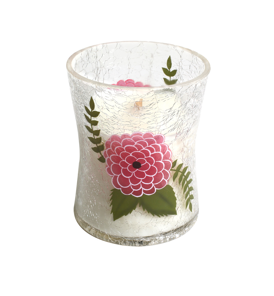 WoodWick ~Raspberry Rose Medium Crackle Jarat Candles To My Door