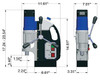 Magnetic Drill, 120 Volt, Up to 2-1/16" dia. hole capacity, Two gears 250 / 450 RPM, Wt: 29 lbs. MAB 455