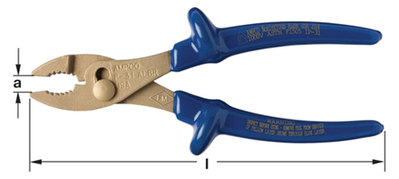 Insulated Pliers, Lineman's Non-Sparking, Non-Magnetic IP-35 First  Industrial Supplies