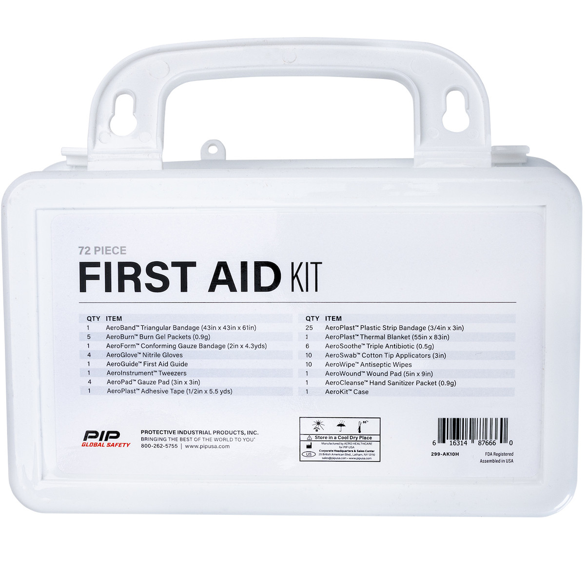 PIP OSHA Basic Personal First Aid Kit - 10 Person, KIT, White 299-AK10H ...