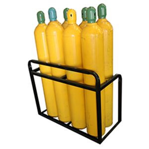 6 Stationary High Pressure Cylinder Racks Carrier, Flat Iron Base ...