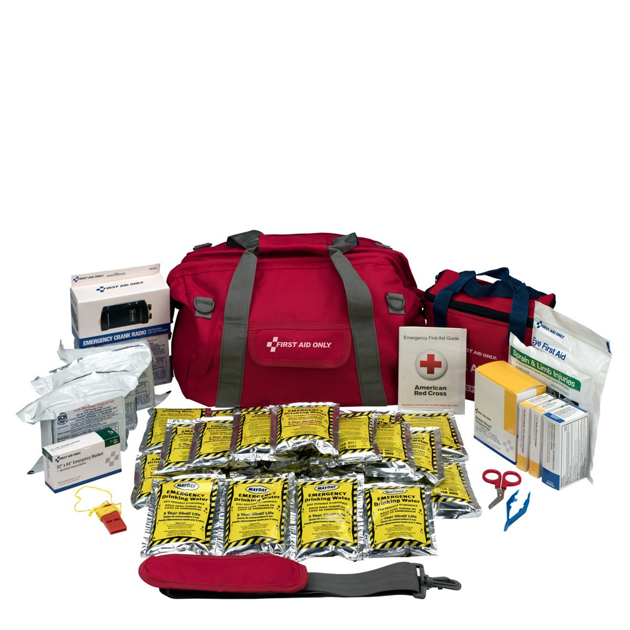 Emergency Preparedness, 24 Person, Large Fabric Bag First Aid Kit 90489