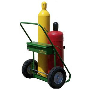 Large Oxygen and Medium Acetylene Cylinder Transport Cart, Large Steel Wheels 86320 First