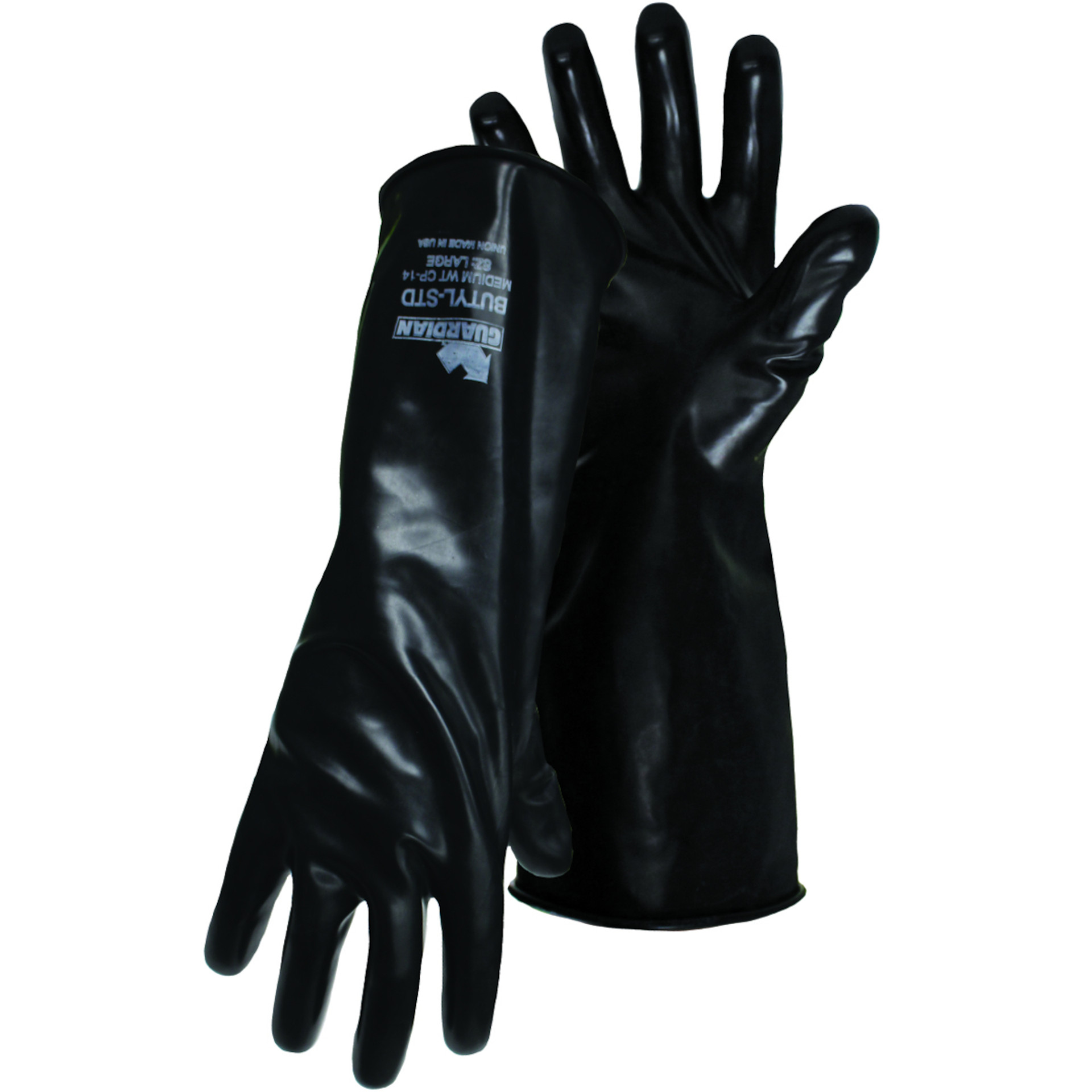 14 Unlined Butyl Rubber Gloves Smooth Grip Boss Size Xl Black 1 Pair Unsupported Latex