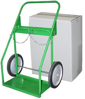 Large Oxygen and Medium Acetylene Cylinder Transport Cart, SC11 Wheels for Rough Construction