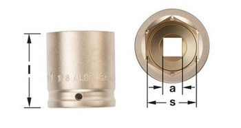 Socket, Impact 1/2D 10mm - Non-Sparking, Non-Magnetic