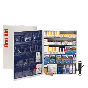 200 Person ANSI 2021 Class B, 5 Shelf First Aid Cabinet