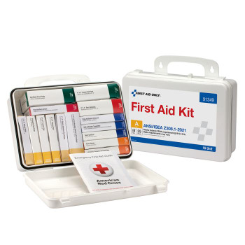 25 Person ANSI 2021 Class A, 16 Unit Plastic First Aid Kit