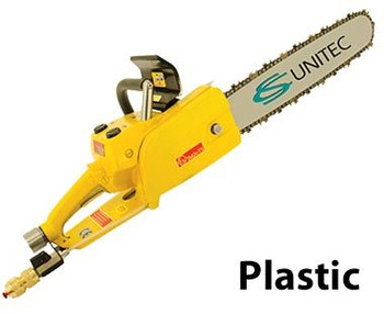 Air Chain Saw with Brake, 25", , 4 HP, 90 psi / 92 cfm, for plastic