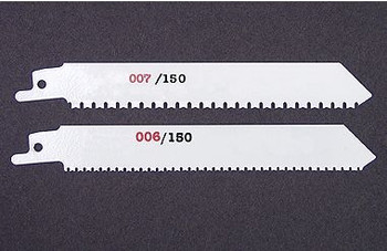 General Purpose Bi-Metal Blades (universal 1/2" Tang fits most Reciprocating Saws) - For All Woods with Steel(Nail Embedded, etc.) - 8 / 10 TPI, 9" L x 3/4" W x .035" T,  (5) blades per pack