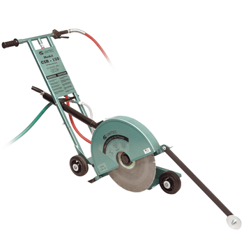 Walk-Behind Saw, 20" blade cap., 2,900 RPM, 92 cfm @ 100 psi, Wt: 107 lbs., includes a 3/4" ID water connection and a whip hose with coupling.