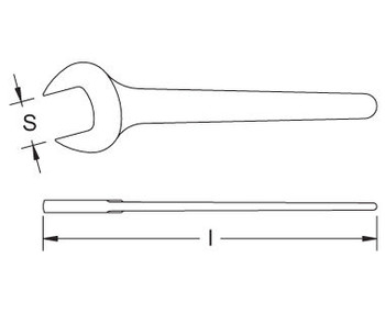 1/2" Wrench Open Ended Single, (Copper Beryllium) EX205-035UB