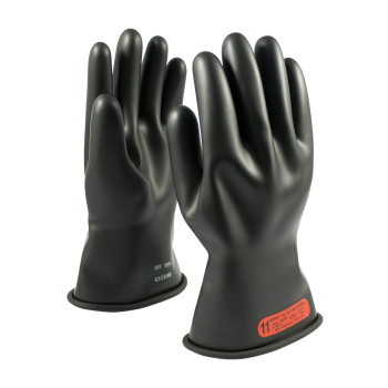 NOVAX  Class 0 Rubber Insulating Glove with Straight Cuff - 11", 6, Black