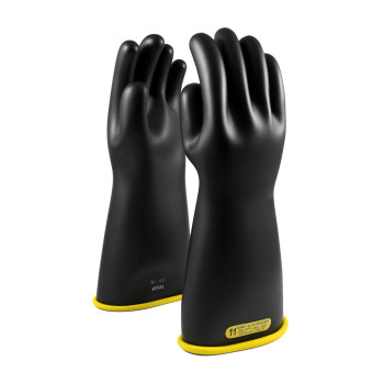 NOVAX  Class 2 Rubber Insulating Glove with Straight Cuff - 16", 7, Black