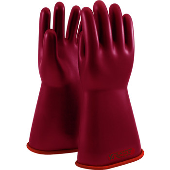 NOVAX  Class 0 Rubber Insulating Glove with Straight Cuff - 14", 10, Red