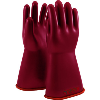 NOVAX  Class 0 Rubber Insulating Glove with Straight Cuff - 14", 10.5, Red